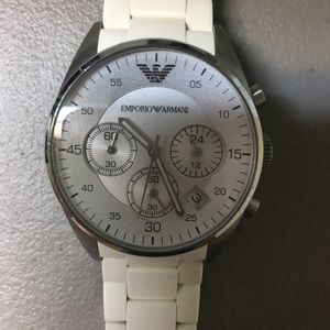 SOLD!!!!  White emporio Armani women watch